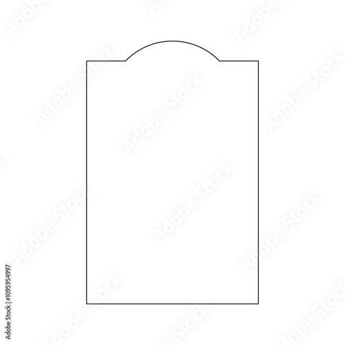 Simple Frame with Curve Line on the Top, can use for Framework, Ornate, Decoration, Certificate Line, Text Space or Graphic Design Element. Vector Illustration