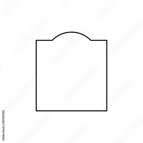 Simple Frame with Curve Line on the Top, can use for Framework, Ornate, Decoration, Certificate Line, Text Space or Graphic Design Element. Vector Illustration