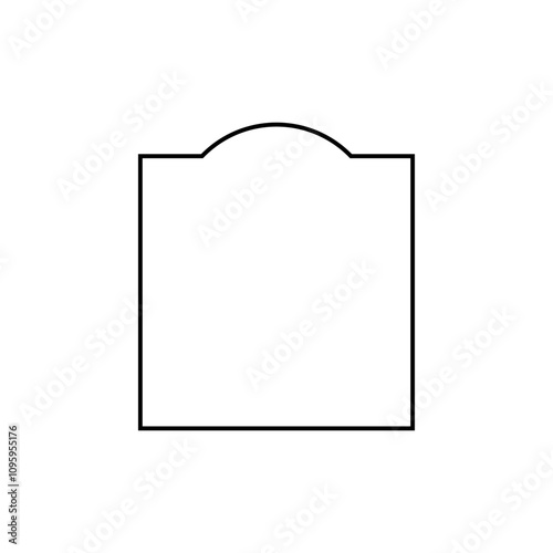 Simple Frame with Curve Line on the Top, can use for Framework, Ornate, Decoration, Certificate Line, Text Space or Graphic Design Element. Vector Illustration