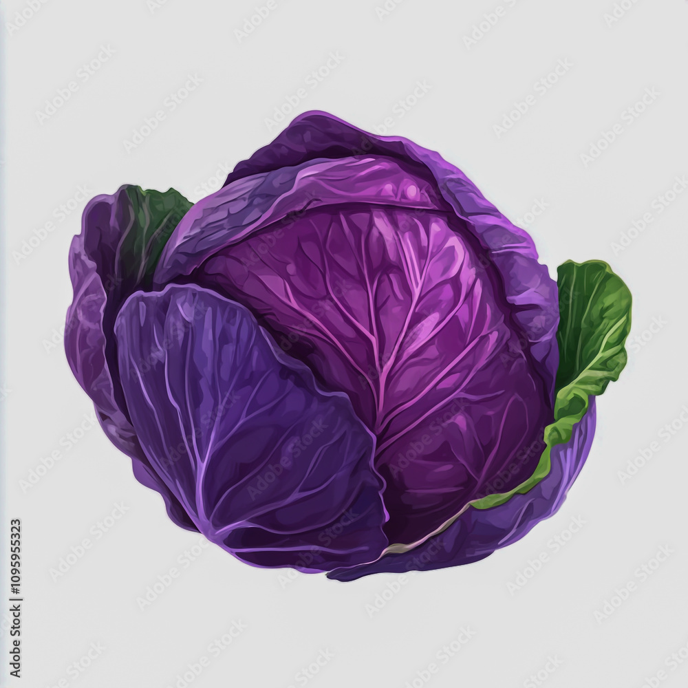 Obraz premium red cabbage isolated on white background