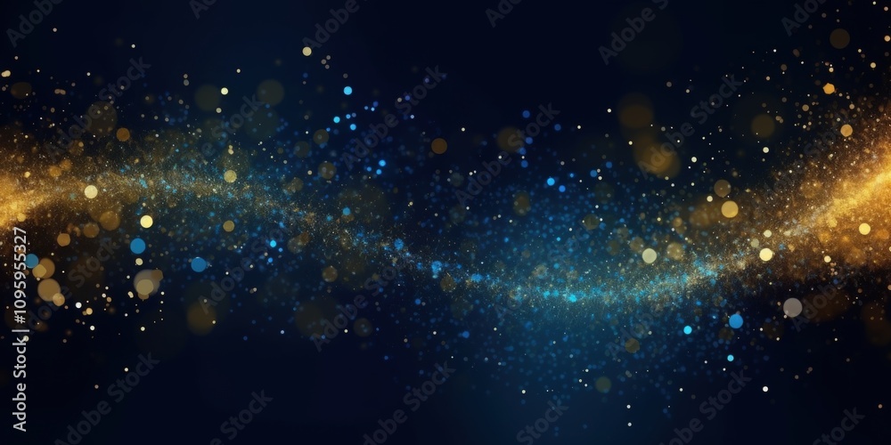 Abstract Blue and Gold Particle Background with Glowing Bokeh Effect for Creative Design and Artistic Projects Abstract Blue and Gold Particle Background with Glowing Bokeh Effect for Creative Design and Artistic Projects