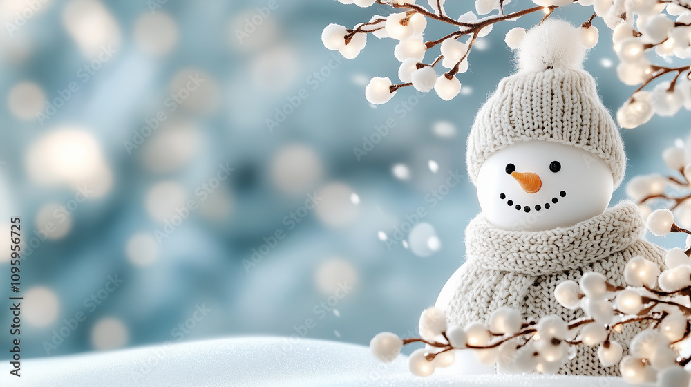 Obraz premium Picture of Christmas scene，cozy atmosphere，Fresh and clean environment,candle plant tranquility，Christmas atmosphere, Christmas tree, warm lights and Christmas decoration
