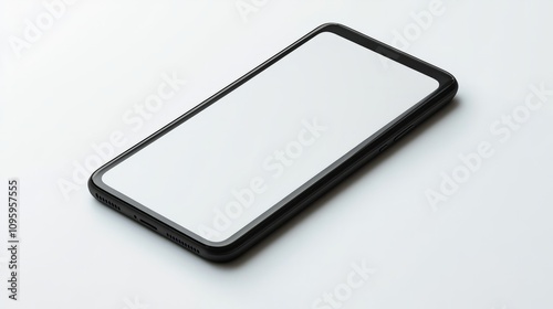 A smartphone mockup in matte black, featuring a large screen, isolated on a white background for UX showcase