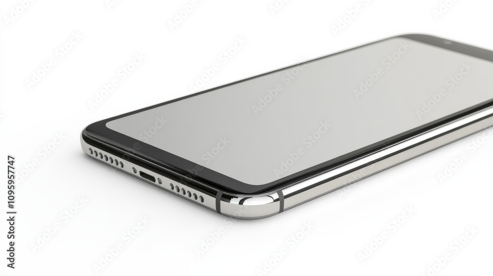A smartphone mockup with a premium finish, isolated on white background, ready for high-quality app showcases A smartphone mockup with a premium finish, isolated on white background, ready for high-quality app showcases