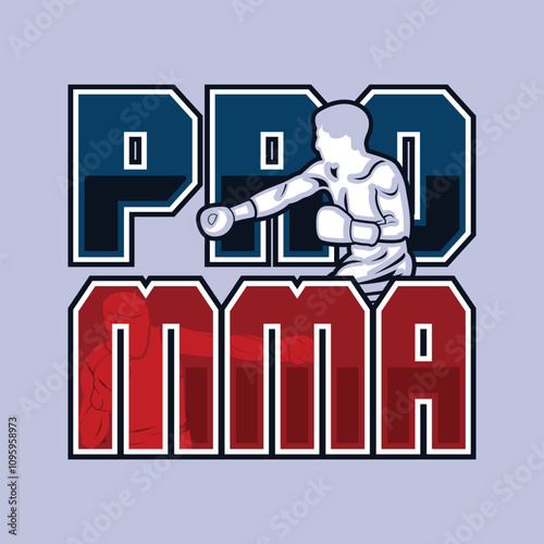 MMA Mixed Martial Arts Fighter Champion Logo Badge Vector