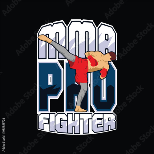 MMA Mixed Martial Arts Fighter Champion Logo Badge Vector