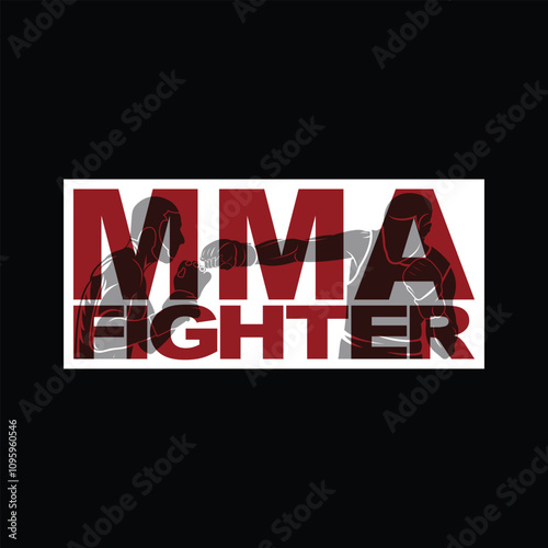 MMA Mixed Martial Arts Fighter Champion Modern Flat Logo Badge Vector