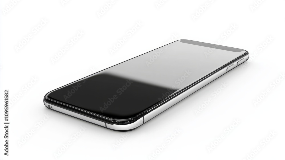High-quality smartphone mockup with a curved edge display, blank screen, isolated on white for UX presentations High-quality smartphone mockup with a curved edge display, blank screen, isolated on white for UX presentations