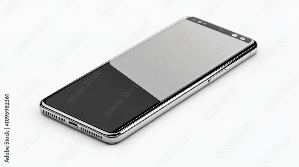 High-quality smartphone with a modern edge-to-edge display, isolated on white for mobile app mockup purposes High-quality smartphone with a modern edge-to-edge display, isolated on white for mobile app mockup purposes