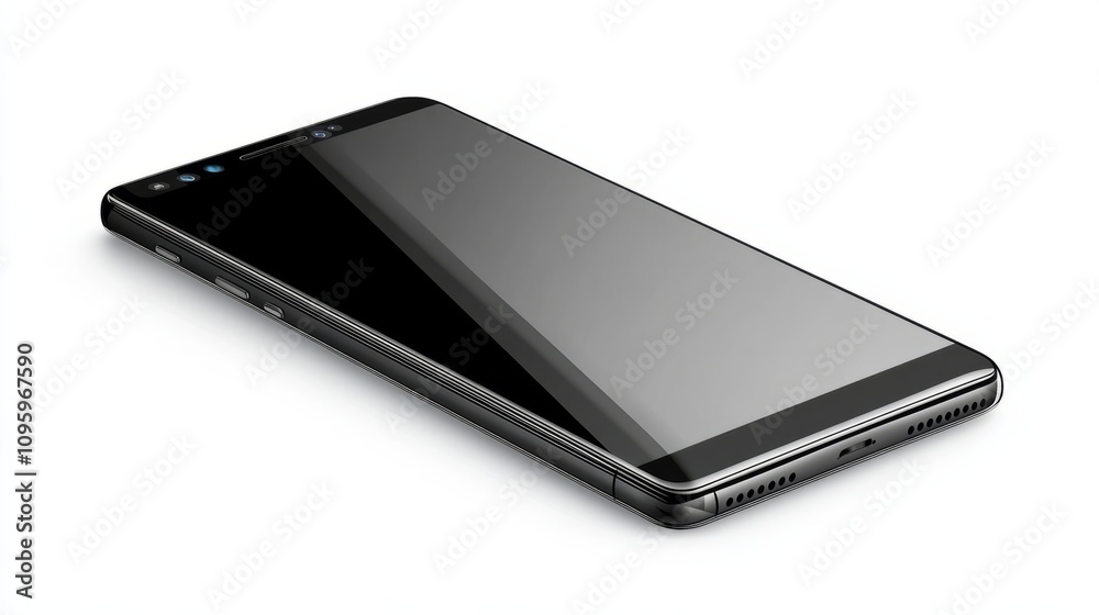 Vector smartphone mockup in a sleek design, isolated on white background, ready for mobile interface presentations Vector smartphone mockup in a sleek design, isolated on white background, ready for mobile interface presentations