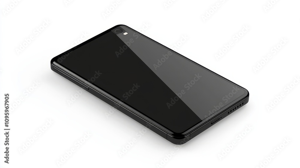 Vector smartphone mockup in glossy black, blank screen, isolated on white, perfect for UX presentations Vector smartphone mockup in glossy black, blank screen, isolated on white, perfect for UX presentations