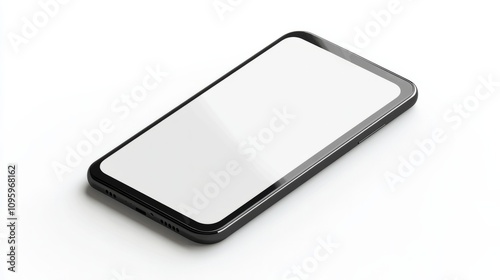 Vector smartphone mockup with a fingerprint sensor, blank screen, isolated on white for UX showcase