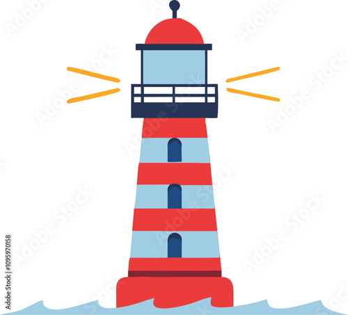 A lighthouse on white background