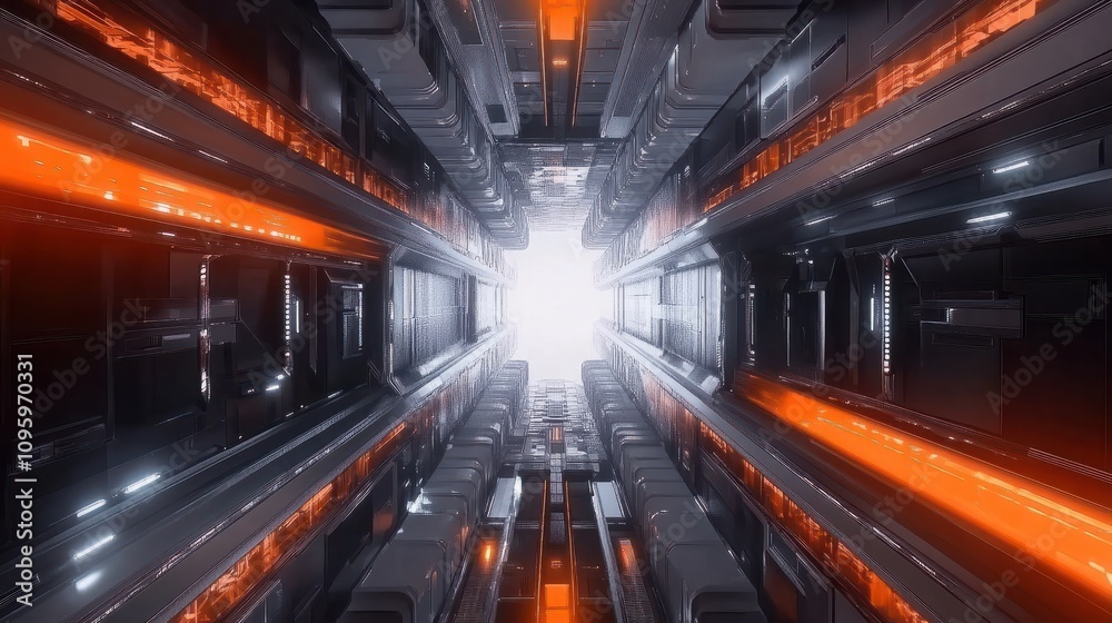 Top down view of futuristic cityscape tall buildings in surrounded with orange streets and lights wallpaper background Top down view of futuristic cityscape tall buildings in surrounded with orange streets and lights wallpaper background