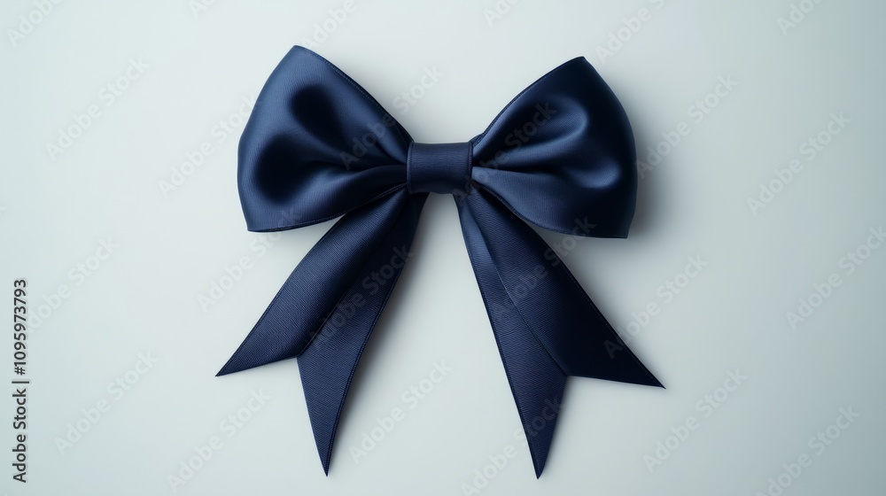 Dark blue ribbon bow isolated on white Dark blue ribbon bow isolated on white