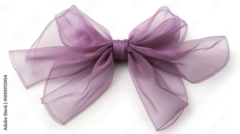 Purple ribbon bow isolated on white Purple ribbon bow isolated on white