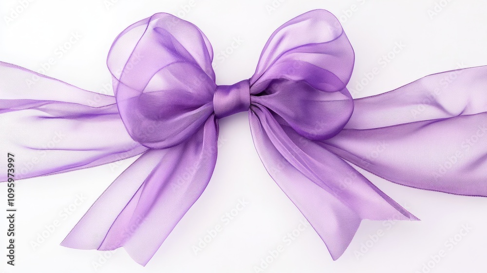 Purple ribbon bow isolated on white Purple ribbon bow isolated on white