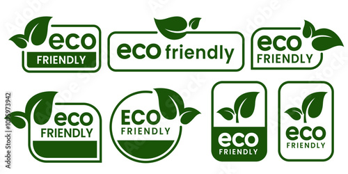 Set of eco friendly icons. Ecologic food stamps. Organic natural food labels.