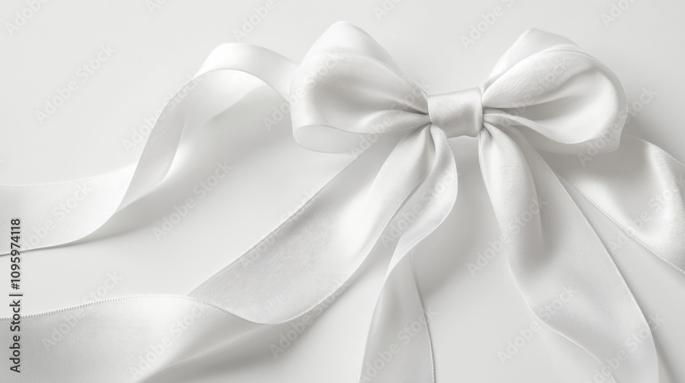 White ribbon bow isolated on white White ribbon bow isolated on white