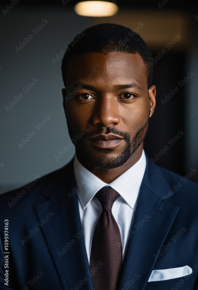 A man in a suit looking directly at the camera black businessman portrait Ultra realistic Photorealistic hyperdetailed photography soft light head and shoulders portrait cover A man in a suit looking directly at the camera black businessman portrait Ultra realistic Photorealistic hyperdetailed photography soft light head and shoulders portrait cover