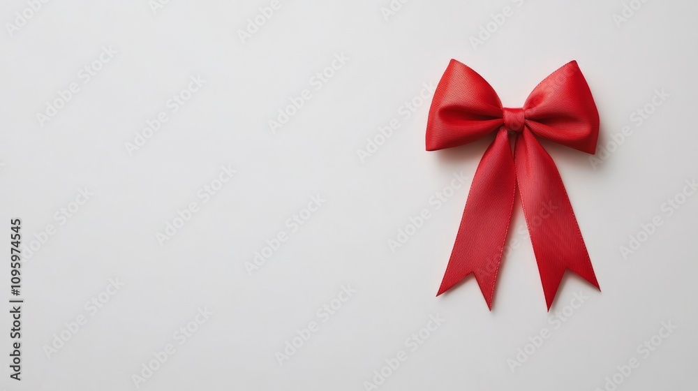 Red bow isolated on white
