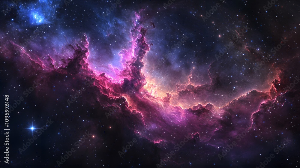 Fototapeta premium beautiful nebula in space, starry night art with clouds