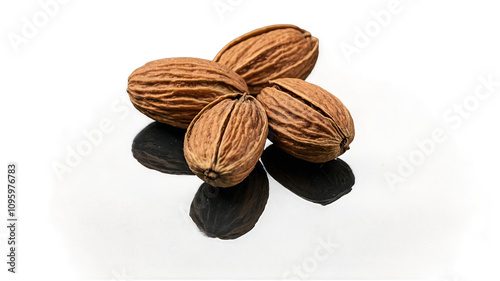 Cluster of Almonds on Reflective Surface
 photo