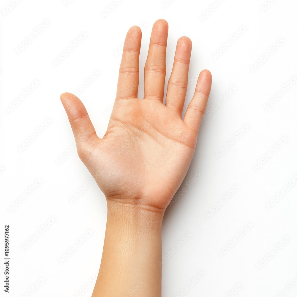 Outstretched Hand Gesture on Clean White Background Outstretched Hand Gesture on Clean White Background