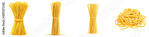 Panel kuchenny z motywem Flat style illustration of spaghetti isolated on white background. Collection PNG.