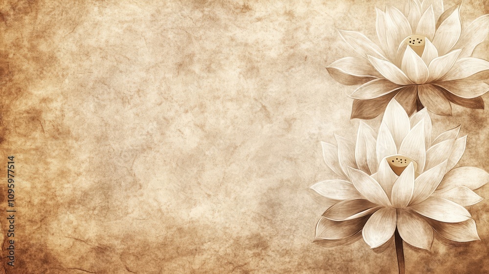 Textured Traditional Paper with Lotus Flower Prints Textured Traditional Paper with Lotus Flower Prints