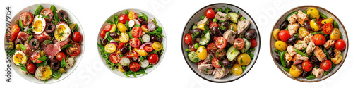 Niçoise salad isolated on white background. Collection PNG. photo