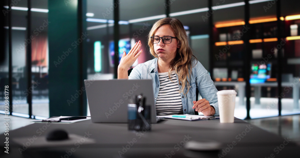 Obraz premium Businesswoman Working During Hot Weather