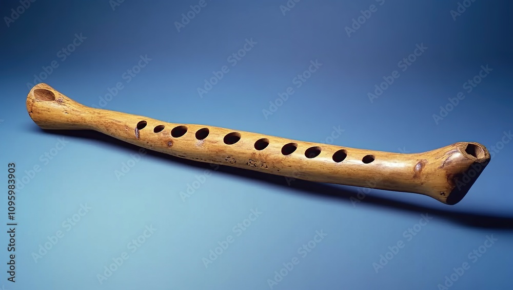 Fototapeta premium Ancient Wooden Flute: A Musical Artifact