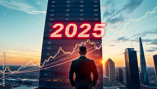 Economy Trend Forecast for 2025 concept