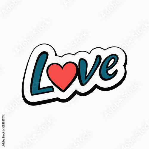 sticker design of love