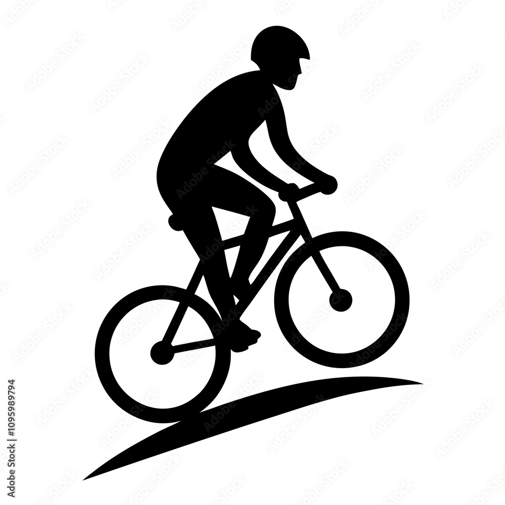 Obraz premium silhouette of a person riding a bike