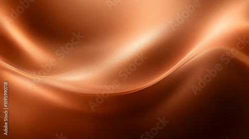 Abstract Copper Wave Background. 3D Smooth, Shiny, and Textured Surface with Gentle Undulations