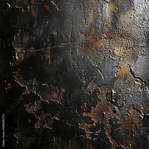 Dark textured grunge metallic wall background.