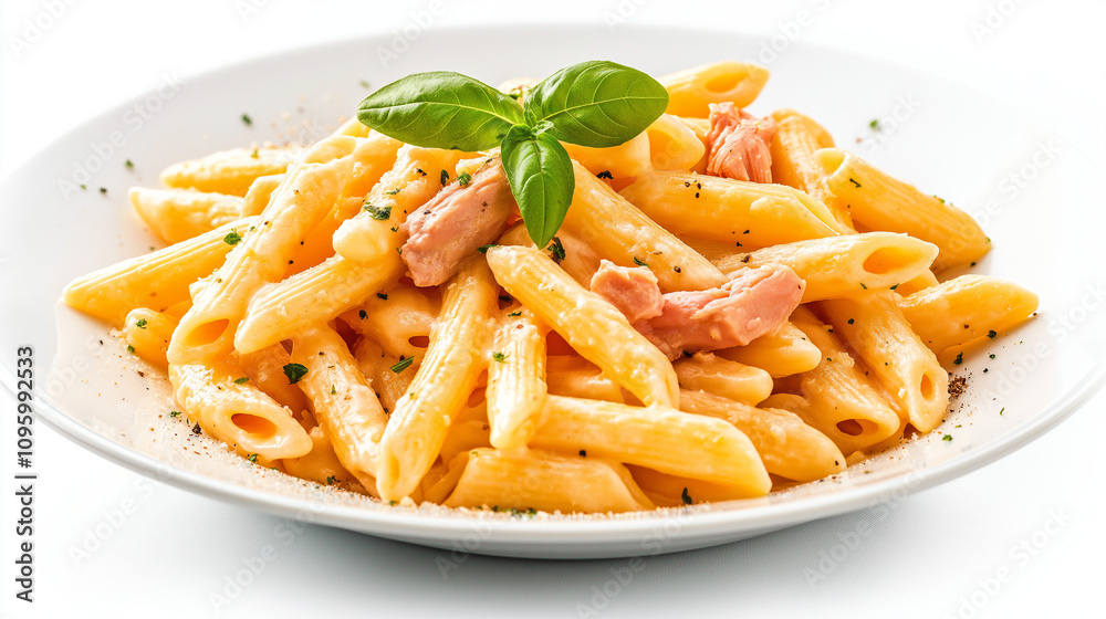Creamy Tuna Pasta: A delightful dish with a rich and creamy sauce, featuring tender pasta and chunks of tuna, topped with fresh basil. A perfect and simple meal for any night of the week. Creamy Tuna Pasta: A delightful dish with a rich and creamy sauce, featuring tender pasta and chunks of tuna, topped with fresh basil. A perfect and simple meal for any night of the week.