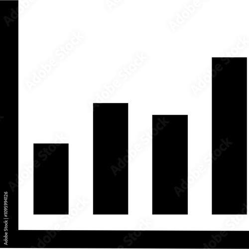 Bar chart single vector line icon