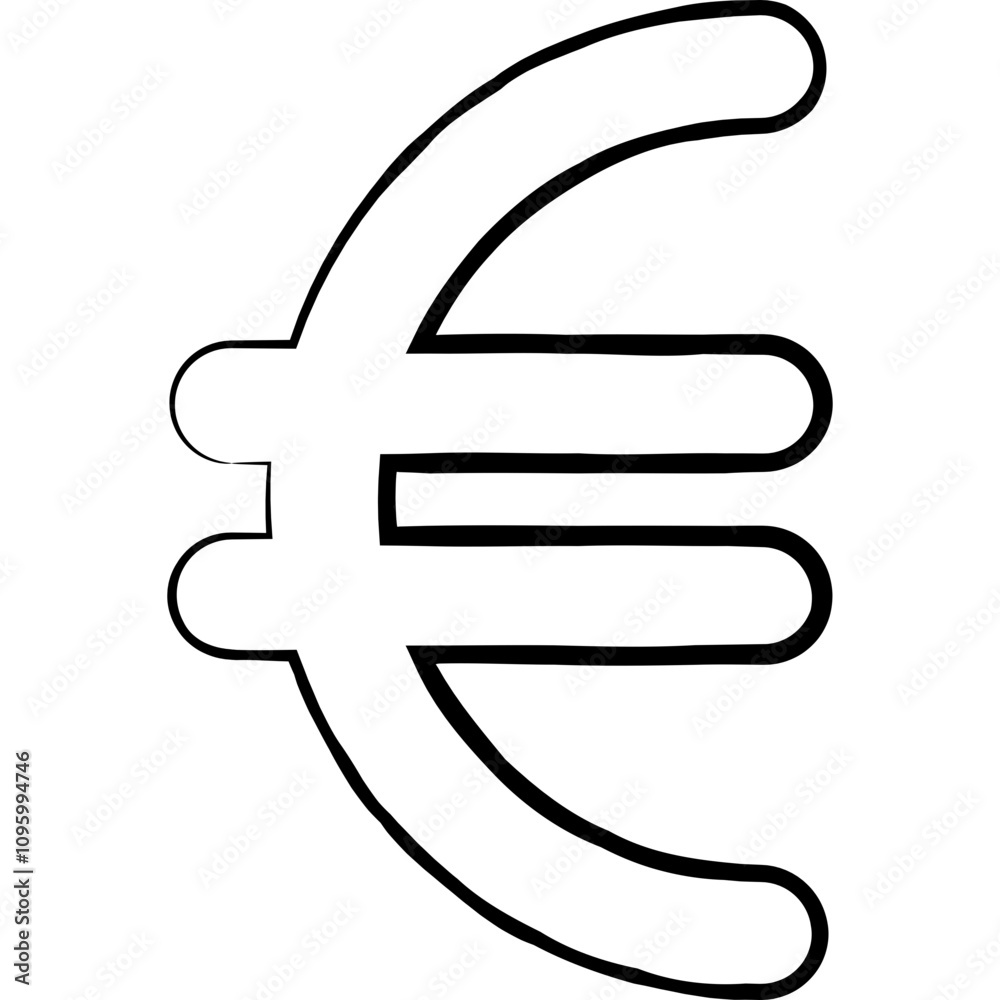 Obraz premium Euro single vector line icon