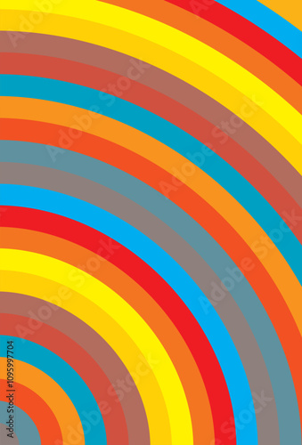Vibrant abstract background design featuring colorful concentric circles. Modern, geometric pattern ideal for backgrounds, wallpapers, or artistic prints