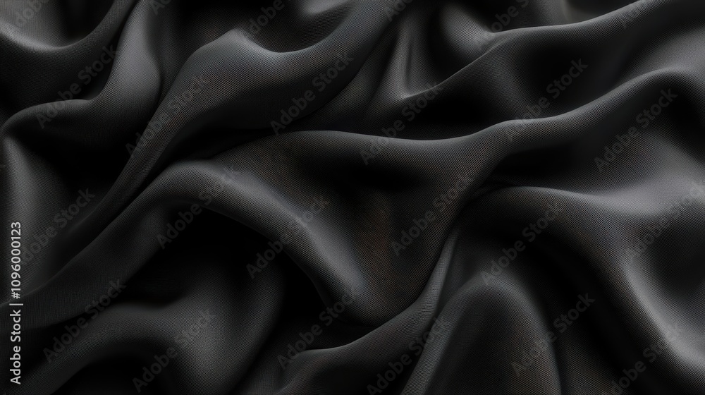 Fototapeta premium Dark Draped Fabric: A Luxurious, Textured Abstract Background Image