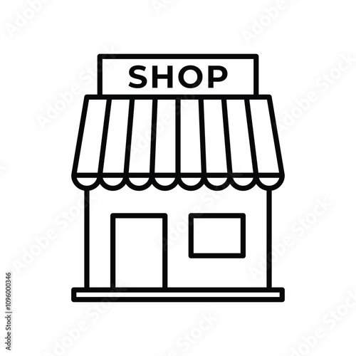 shop store icon storefront vector design concept outline style