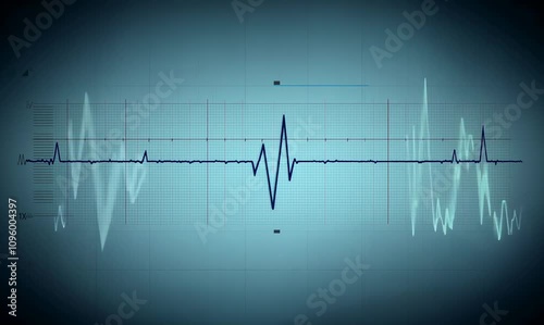 calming 3d view of heartbeat wave on digital cardiograph