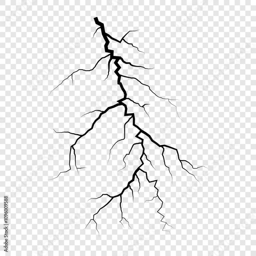 Lightning icon. Lightning silhouettes isolated on white background. Electric bolts, Thunder strikes, Weather phenomenon icons template. Vector illustration.