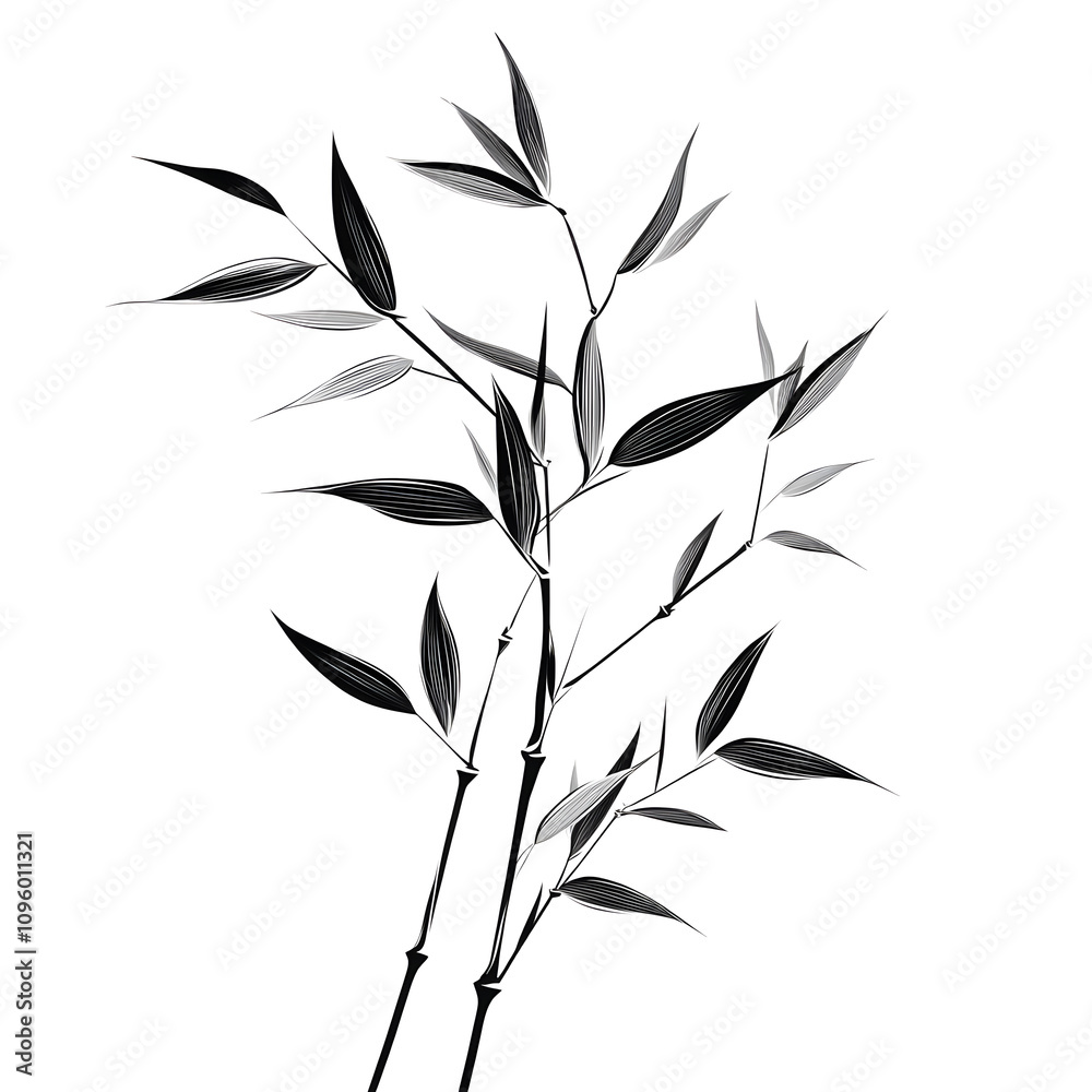 Naklejka premium modern 2D doodle cartoon flower concept with open space for text, featuring whimsical floral and leafy elements on crisp white backgrounds.