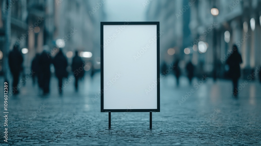 Blank Signboard Mockup  City Street  Urban Advertising   Empty Billboard