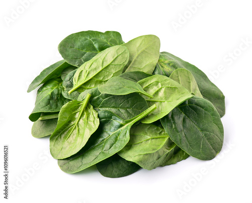 Spinach salad leaves on white backgrouds