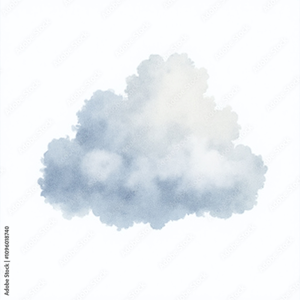 Cloud Illustration, Isolated on White Background Cloud Illustration, Isolated on White Background